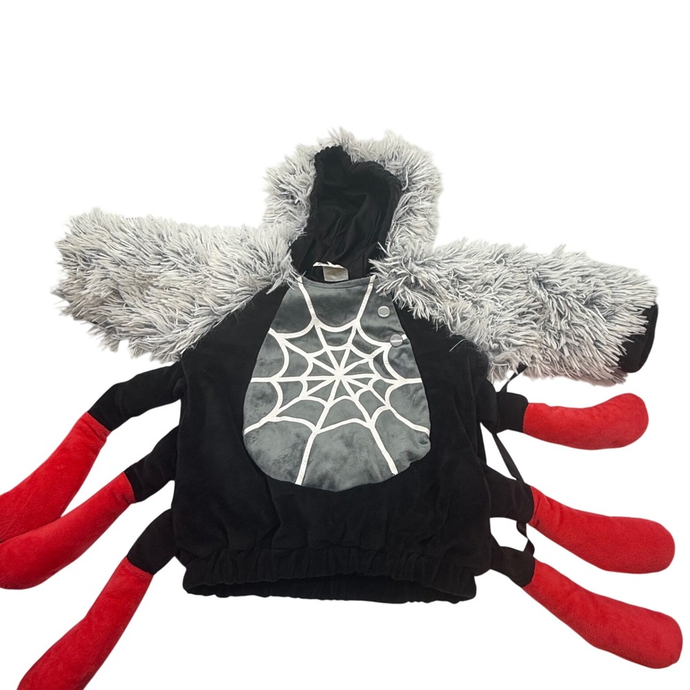 Target Toddler Spider Halloween Costume Black Red Grey 6-12 Months‎ bugs fuzzy